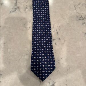 Men’s Ferragamo Navy Blue Silk Necktie Tie